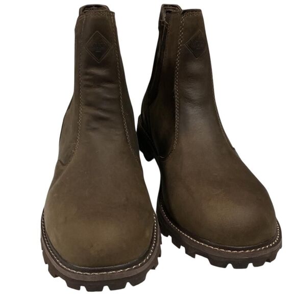 Muck Boot Company Mens 12.5 Brown Chelsea Outdoor Waterproof Leather Boots NEW - Picture 2 of 12
